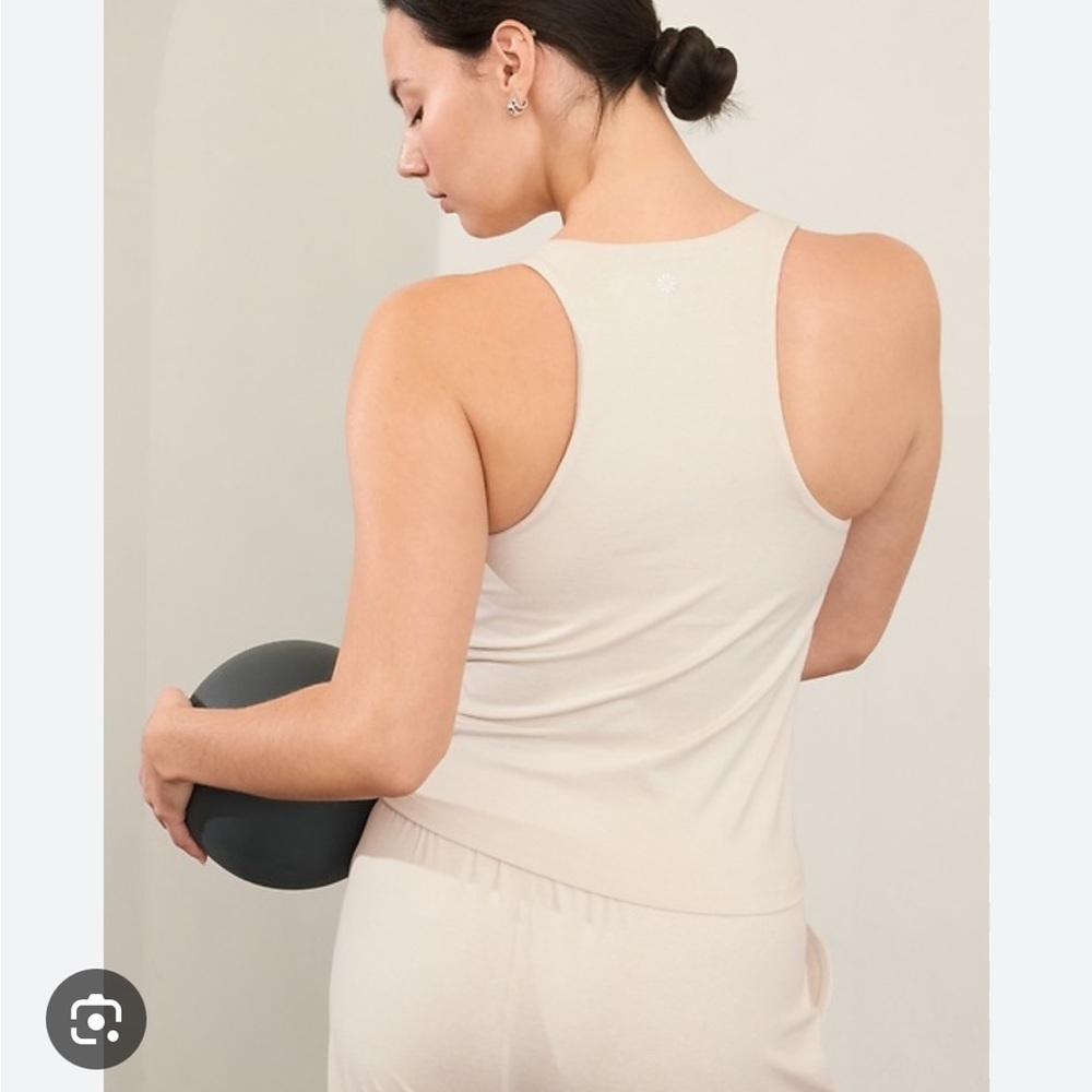 Athleta Cream Softluxe Built-In Bra Tank in Cream - Picture 6 of 14